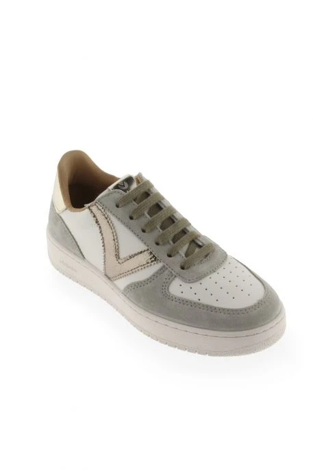 Baskets VICTORIA Madrid Metal & Split Leather Kaki 5 Baskets VICTORIA Madrid Metal & Split Leather Kaki – Image 3