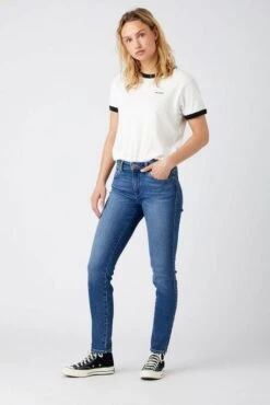Jeans WRANGLER SKINNY Air Blue -Femme Mode Vêtements Magasin wrangler w28k tx 386 2